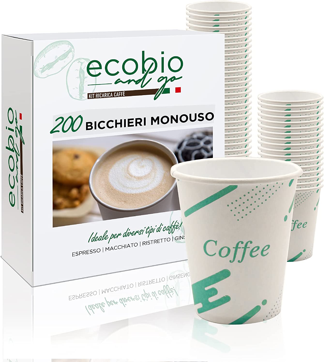 ECOBIO and GO 1000 Bicchieri di Carta 210ml, Bicchieri Acqua Biodegrad –  Greenpaper