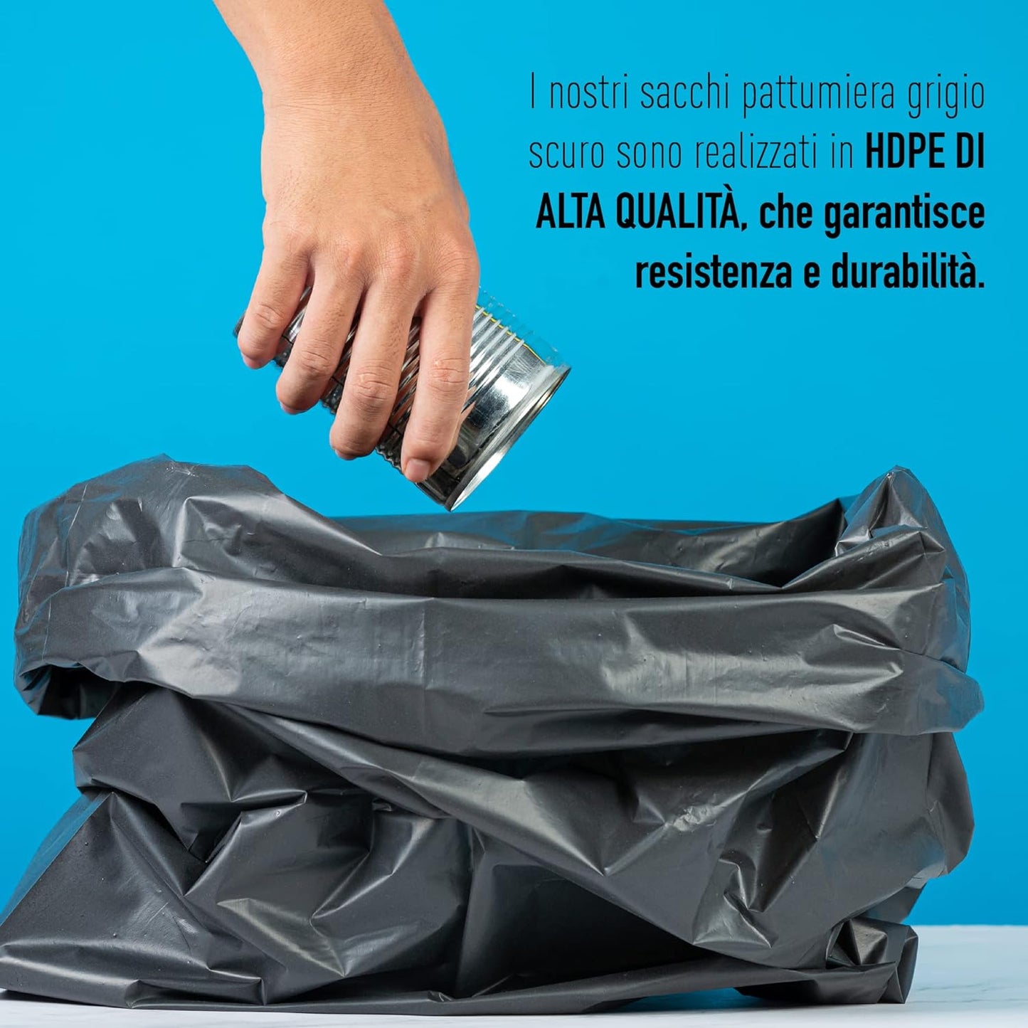Ecobio and Go Sacchetti Spazzatura 65x80 - Confezione da 100 - Sacchi per Immondizia Resistenti e Perfetti per la Raccolta Differenziata