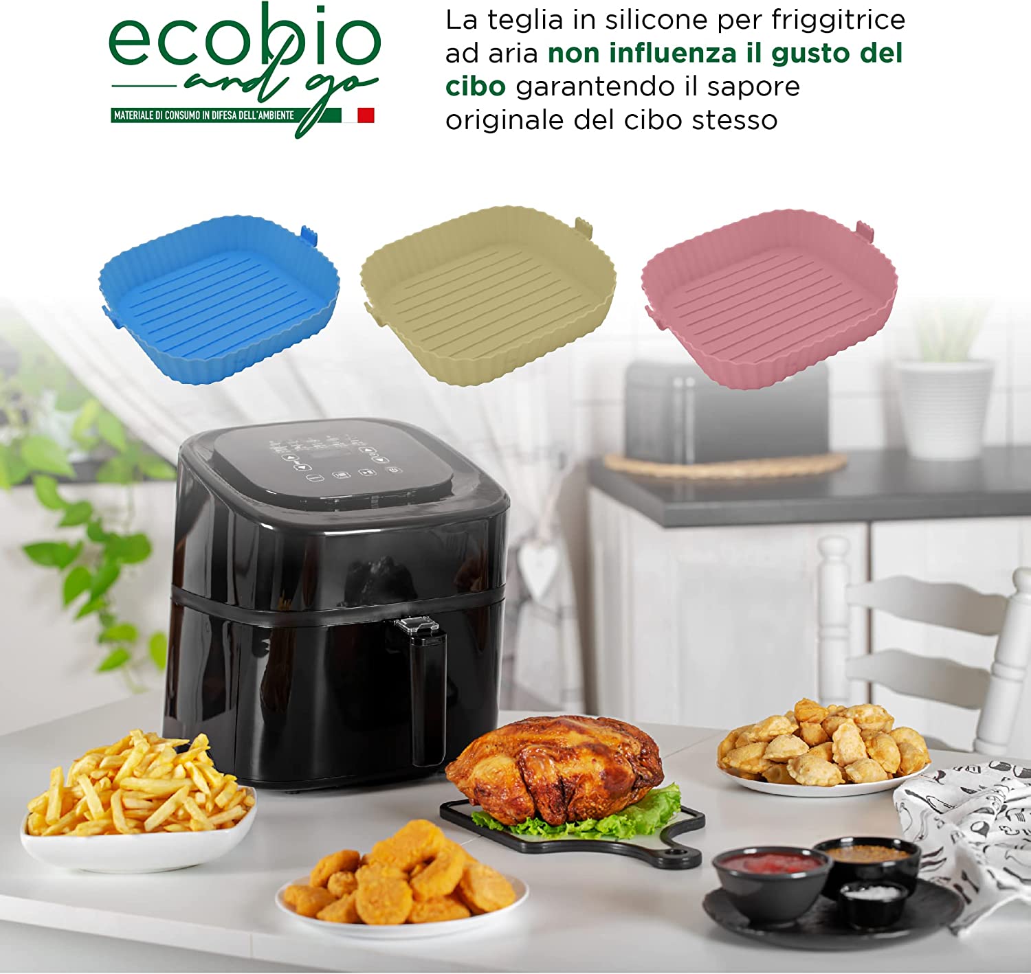 ECOBIO and GO Teglie in Silicone per Friggitrice ad Aria Set di 3 Pezz –  Greenpaper