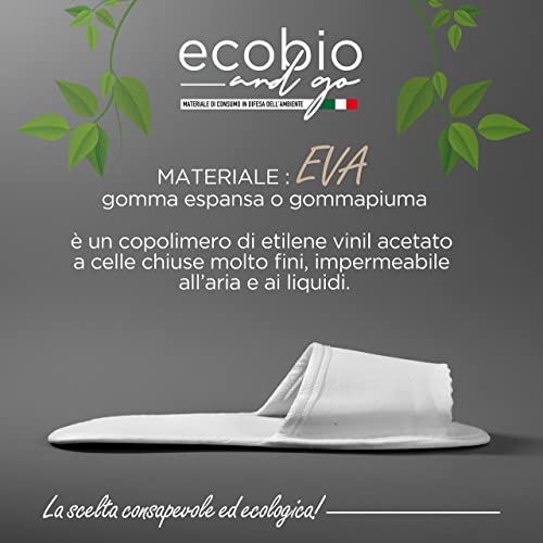 ECOBIO and GO Ciabatte Monouso, Pantofole Usa e Getta per Hotel e spa, Pattine per Ospiti (10 pezzi)