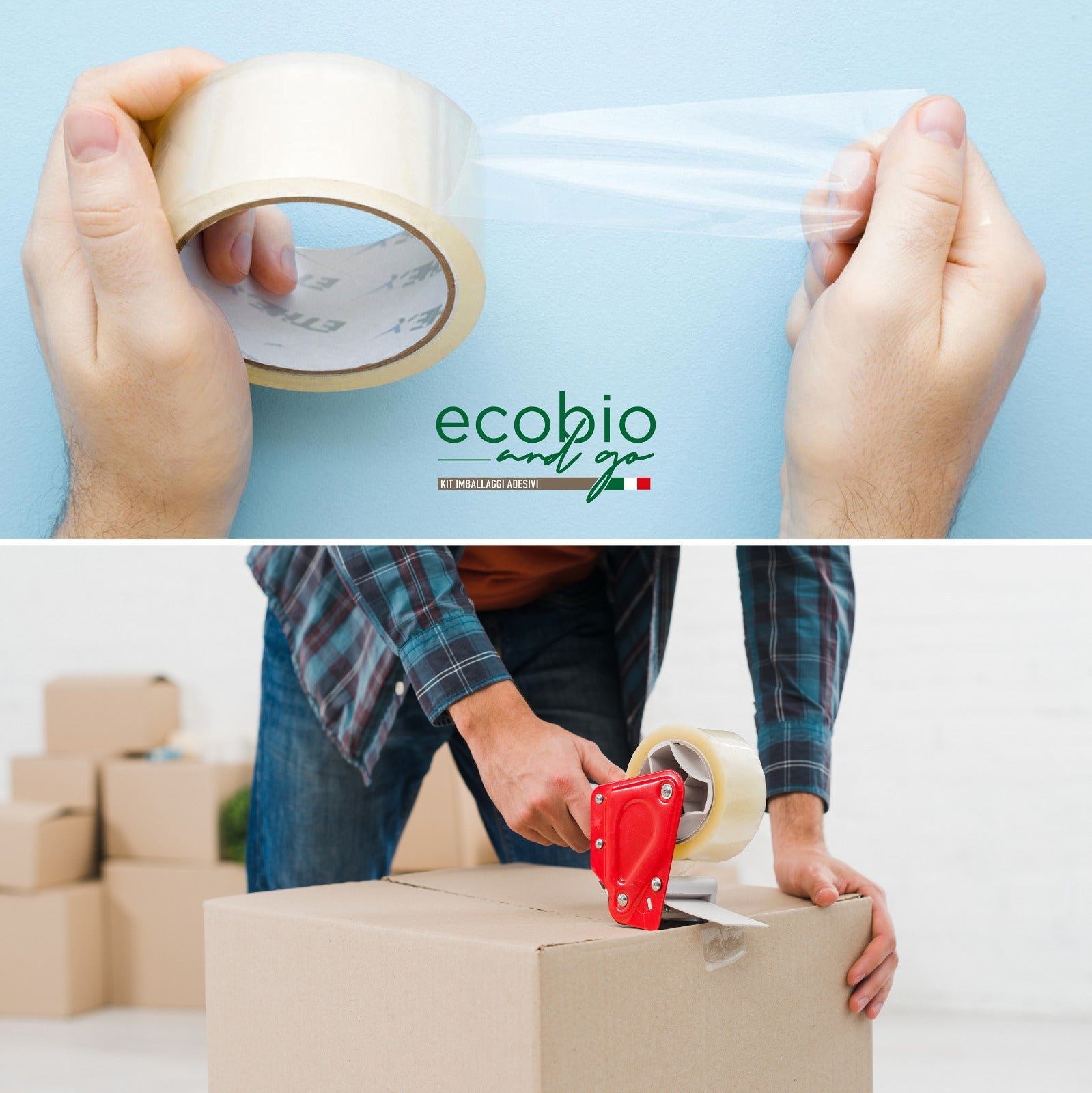 ECOBIO and GO Nastro Adesivo per Imballaggio Pacchi 50x66 Metri Resist –  Greenpaper