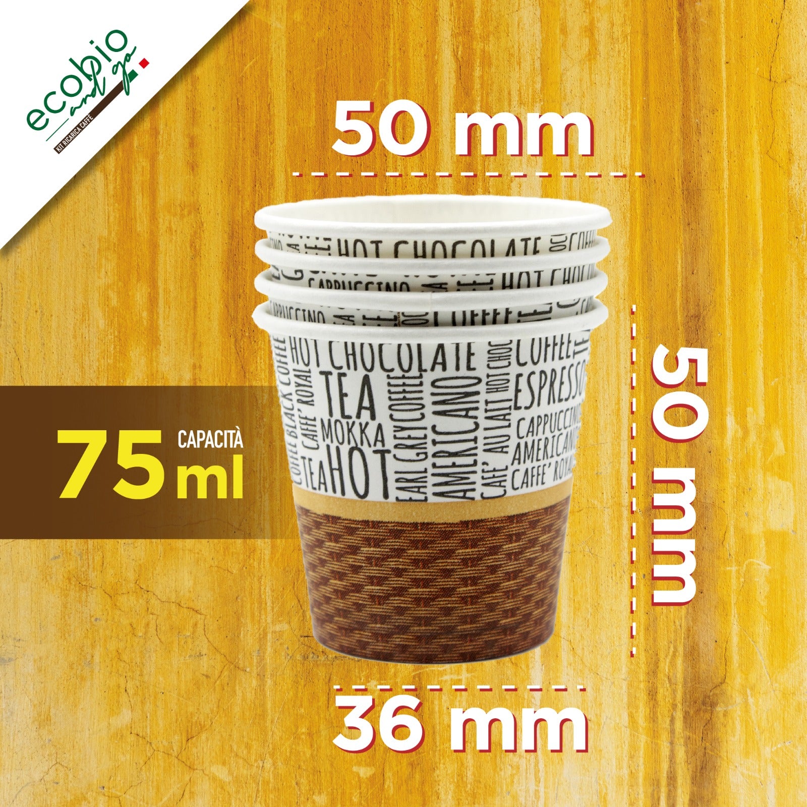 1000 Bicchierini in Carta per caffè 65ml Bicchieri Ecologici