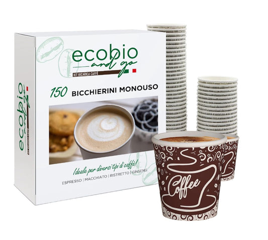 1000 bicchierini brown coffee by Ecobio and go